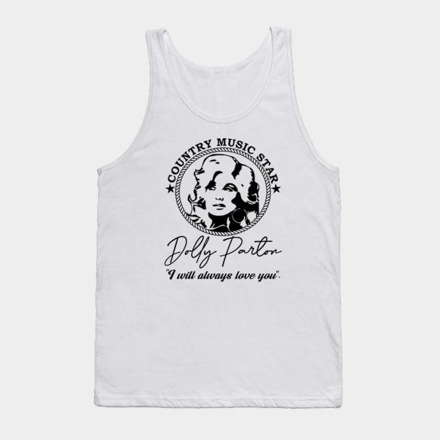 Dolly Parton Country Music Star Tank Top by artbooming